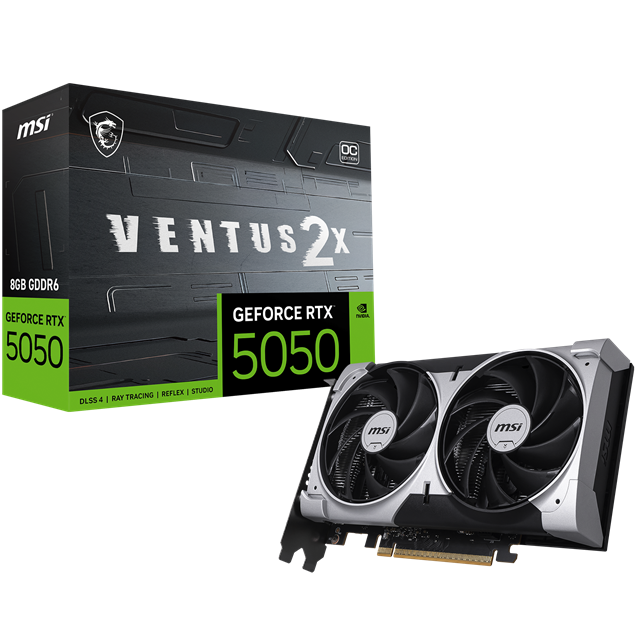 MSI GeForce RTX 5050 Ventus 2X OC 8GB GDDR6 Graphics Card