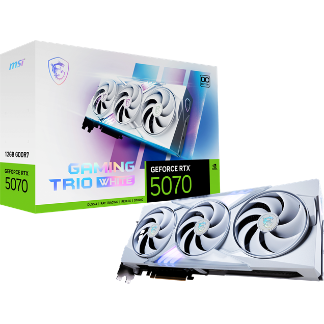 MSI GeForce RTX 5070 GAMING TRIO WHITE OC 12GB GDDR7 Graphics Card