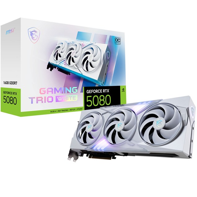 MSI GeForce RTX 5080 GAMING TRIO WHITE OC 16GB GDDR7 Graphics Card