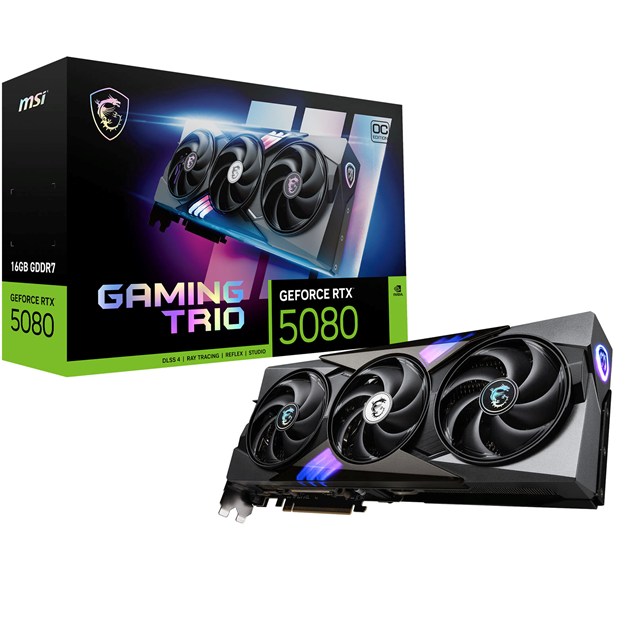 MSI GeForce RTX 5080 GAMING TRIO OC 16GB GDDR7 Graphics Card