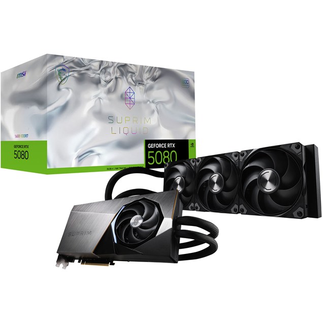 MSI GeForce RTX 5080 SUPRIM LIQUID SOC 16GB GDDR7 Graphics Card
