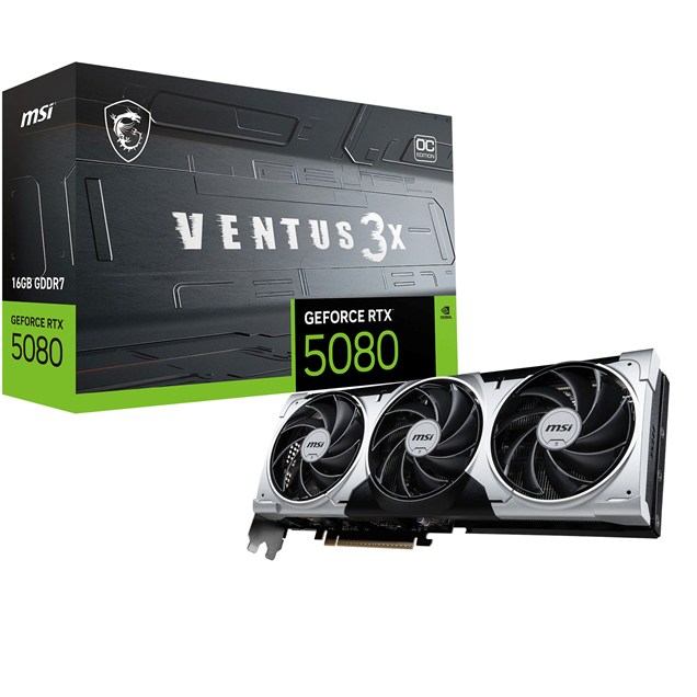 MSI GeForce RTX 5080 VENTUS 3X PLUS OC 16GB GDDR7 Graphics Card