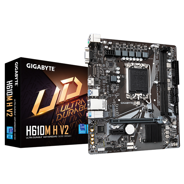 Gigabyte H610M H V2 mATX Motherboard for Intel LGA1700 CPUs