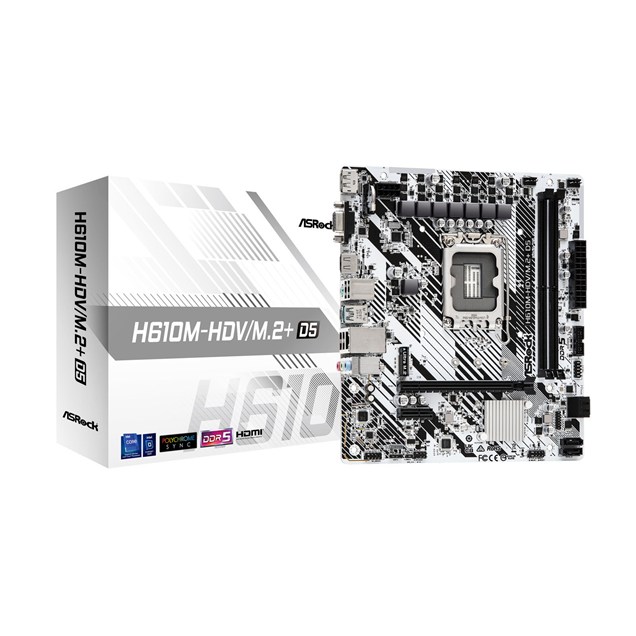 ASRock H610M-HDV/M.2+ D5 mATX Motherboard for Intel LGA1700 CPUs
