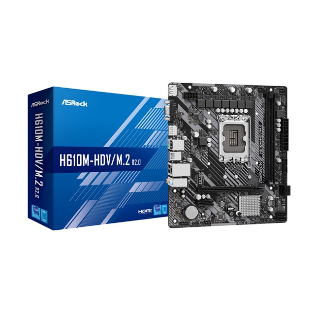 ASRock H610M-HDV/M.2 R2.0 mATX Motherboard for Intel LGA1700 CPUs