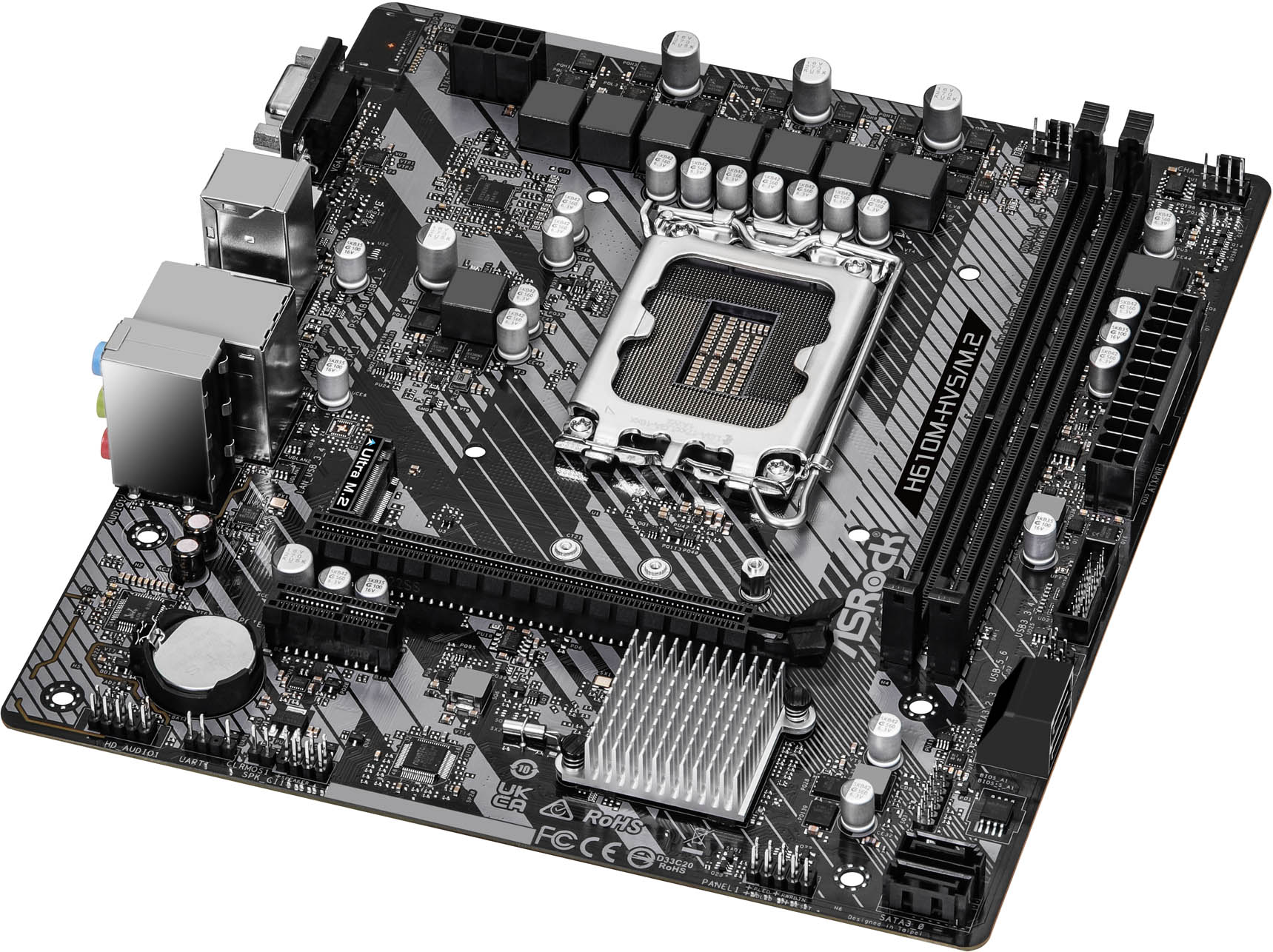 ASRock H610M-HVS-M.2 R2.0 Motherboard, mATX, Intel Socket 1700