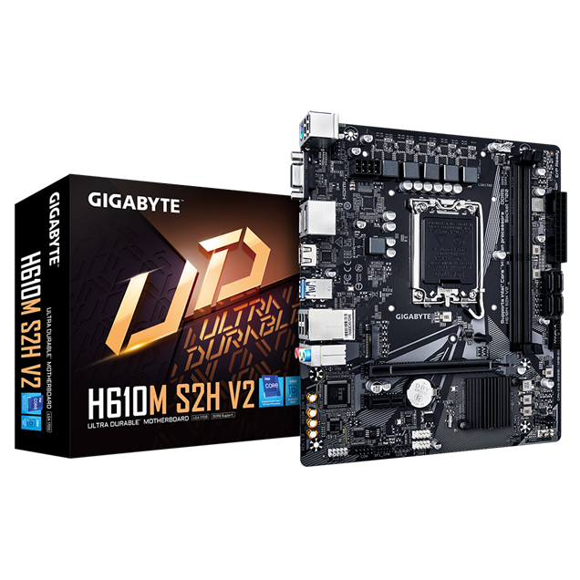 Gigabyte H610M S2H V2 mATX Motherboard for Intel LGA1700 CPUs
