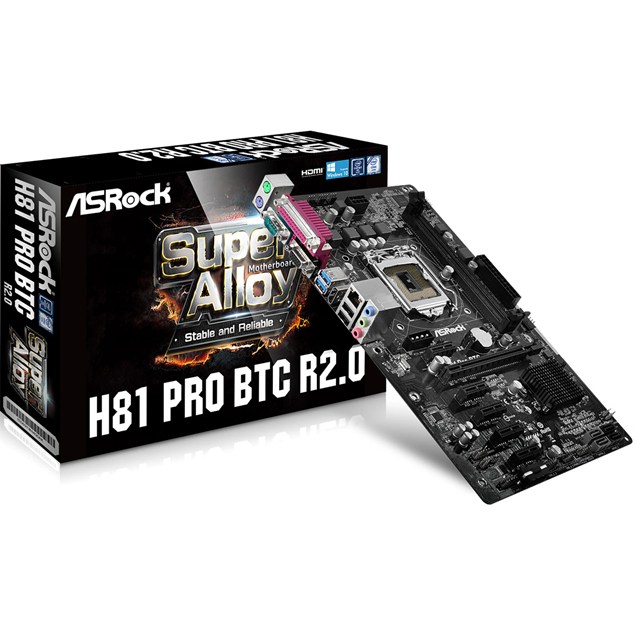 ASRock H81 Pro BTC R2.0 ATX Motherboard for Intel LGA1150 CPUs