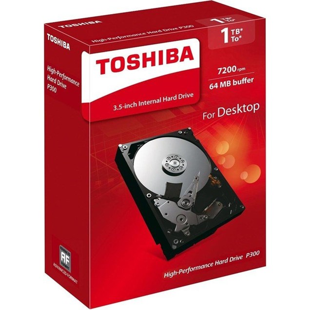 Toshiba P300 Retail 1TB SATA III 3.5" Hard Drive - 7200RPM, 64MB