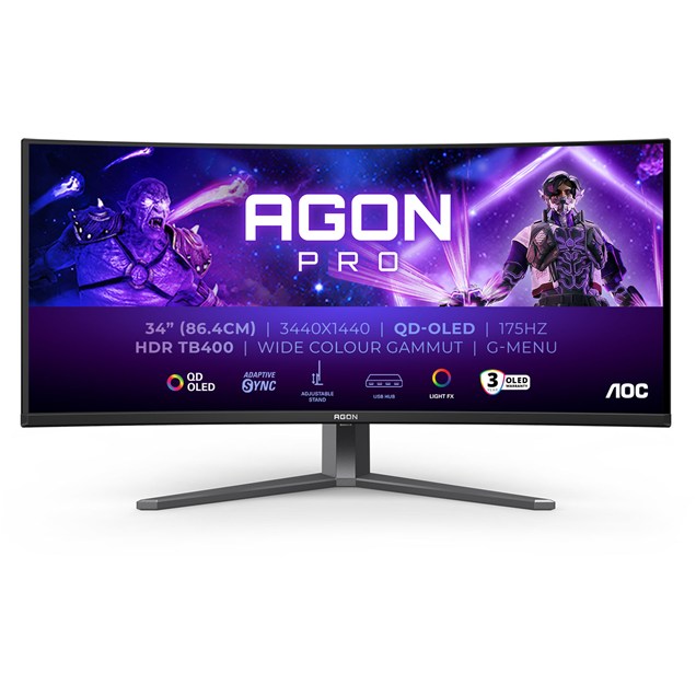 AOC AGON Pro AG346UCD 34" UltraWide Curved Gaming Monitor - OLED, 175Hz, 0.03ms