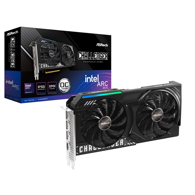ASRock Intel Arc B570 Challenger OC 10GB GDDR6 Graphics Card