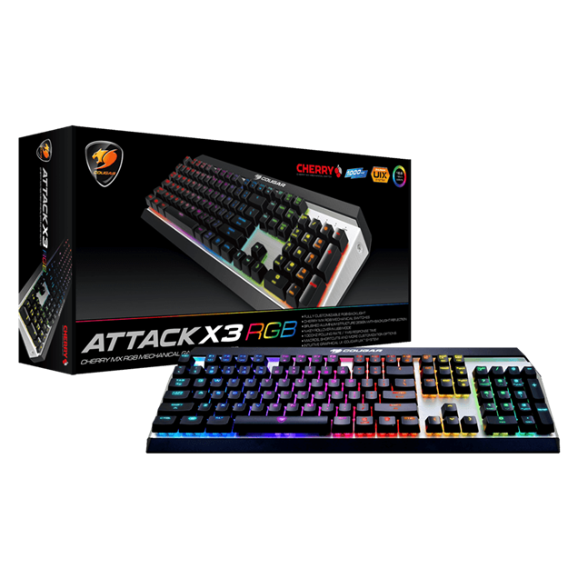 Cougar Attack X3 RGB Cherry MX Red RGB Backlit Mechanical Gaming Keyboard