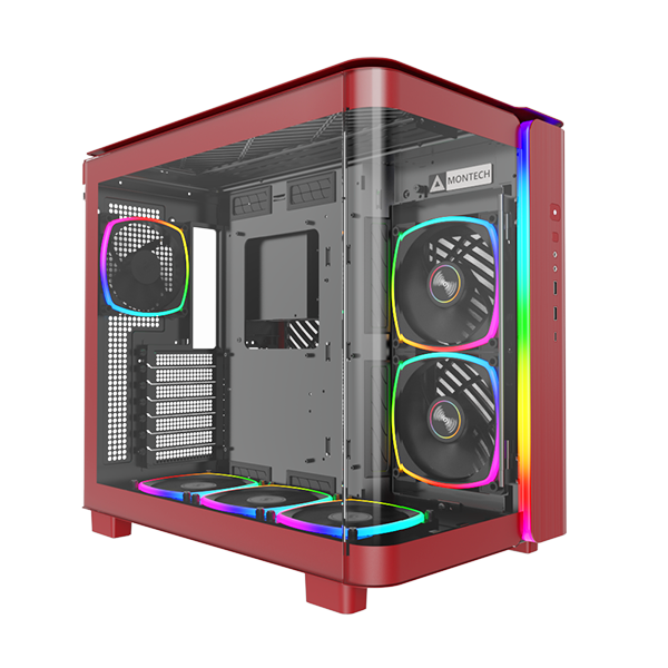 Montech KING 95 PRO Mid Tower Gaming Case - Red 