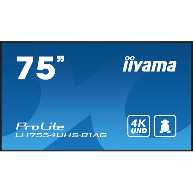 iiyama ProLite LH7554UHS-B1AG 75 inch 4K UHD Professional Digital Signage Display