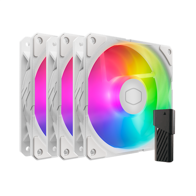 Cooler Master SickleFlow Edge 120 ARGB White Edition 3-in-1 120mm Chassis Fan Kit in White