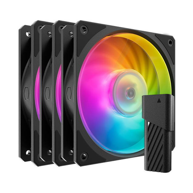 Cooler Master Mobius 120P ARGB 3-Pack 120mm Chassis Fan Kit in Black