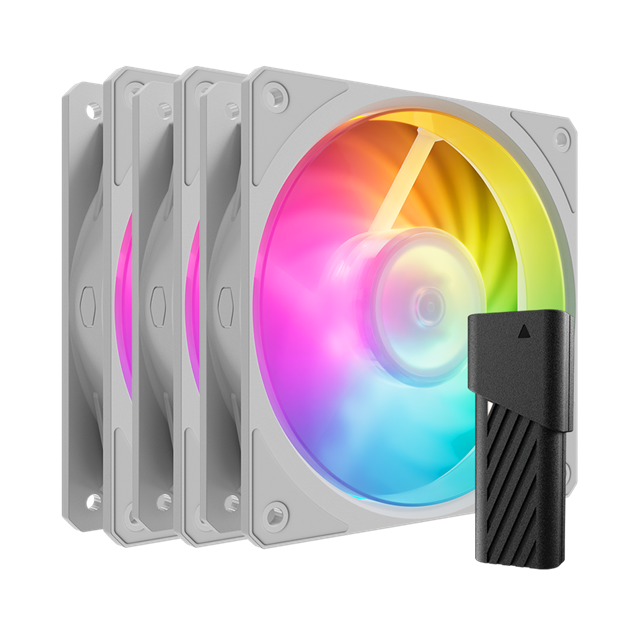 Cooler Master Mobius 120P ARGB White 3-Pack 120mm Chassis Fan Kit in White
