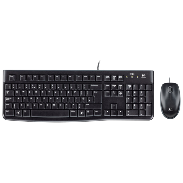 Logitech MK120 Desktop Wired USB Keyboard and Optical Mouse (Black)