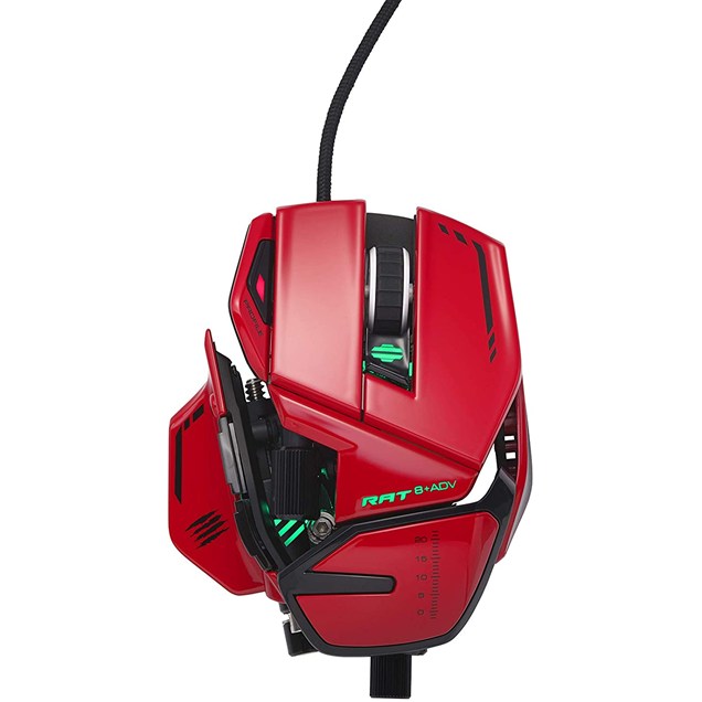 Mad Catz R.A.T. 8+ ADV Highly Customizable Optical Gaming Mouse in Red