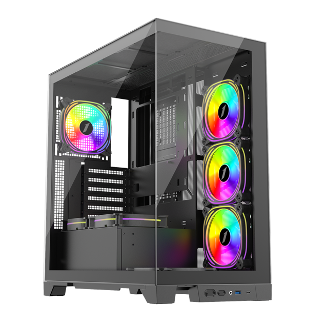 1st Player MIKU Mi8 Mid Tower Gaming Case - Black 