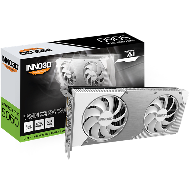 INNO3D GeForce RTX 5060 Twin X2 WHITE OC 8GB GDDR7 Graphics Card