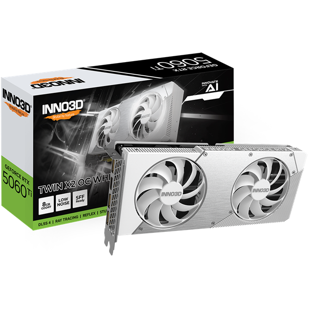 INNO3D GeForce RTX 5060 Ti Twin X2 WHITE OC 8GB GDDR7 Graphics Card