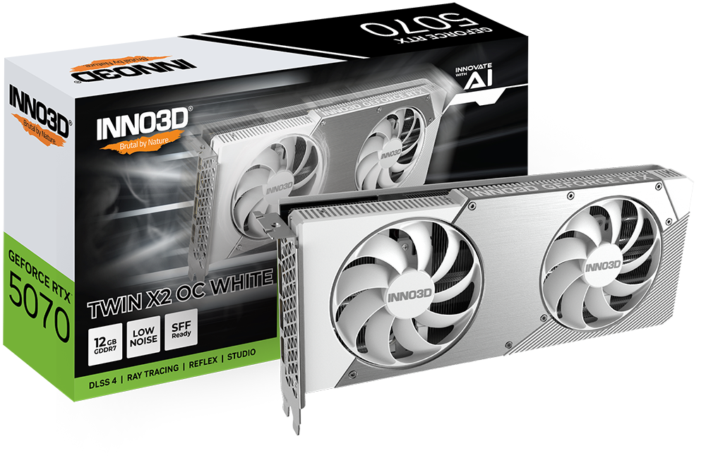 INNO3D GeForce RTX 5070 Twin X2 OC White 12GB Graphics Card - CCL