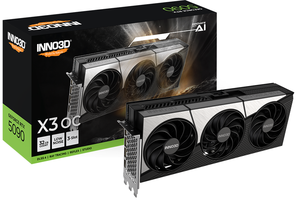 INNO3D N50903-32D7X グラフィック 交換対応用 クーラーファン INNO3D GeForce RTX 5090 X3 OC 32GB Graphics Card - CCL Computers