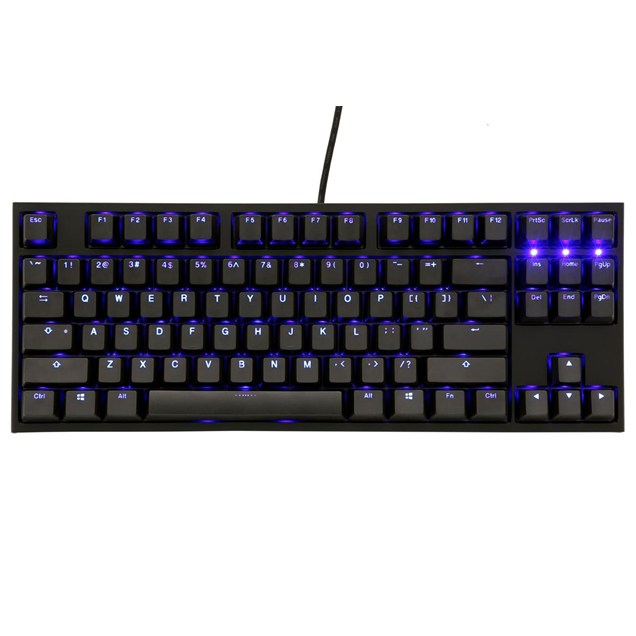 Ducky One 2 USB Mechanical Tenkeyless (TKL) Keyboard with Cherry MX Red Switches and Blue Backlight (UK)