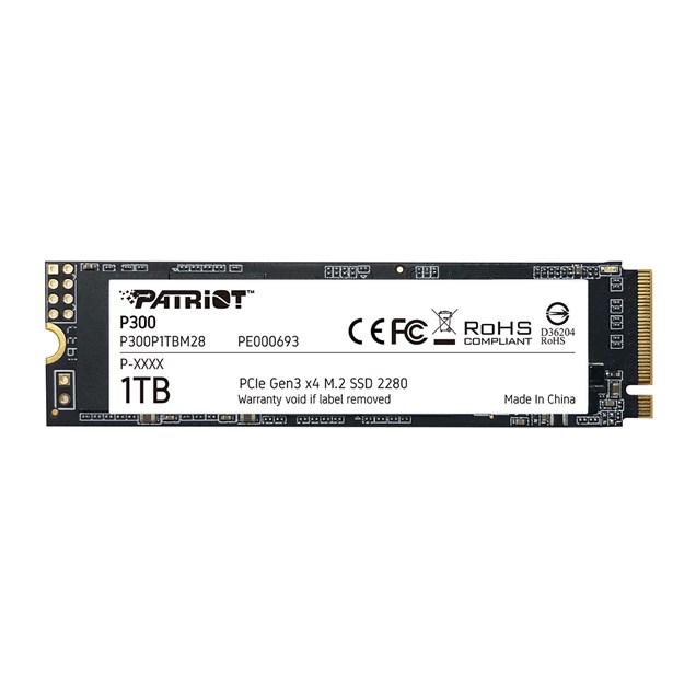 1TB Patriot P300 M.2 2280 PCI Express 3.0 x4 NVMe Solid State Drive