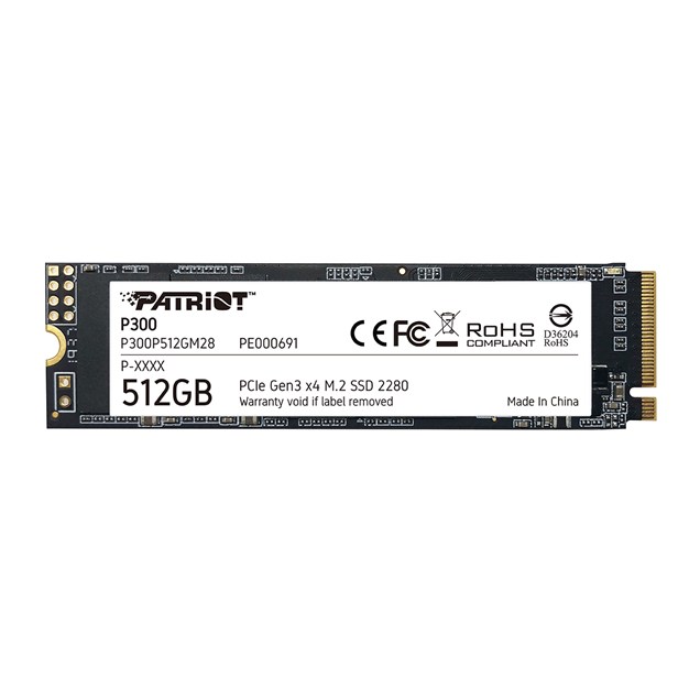 512GB Patriot P300 M.2 2280 PCI Express 3.0 x4 NVMe Solid State Drive