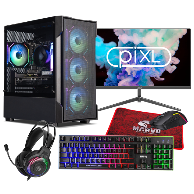 Horizon Ryzen 5 RTX 3050 Gaming PC Bundle with Monitor and Accessories