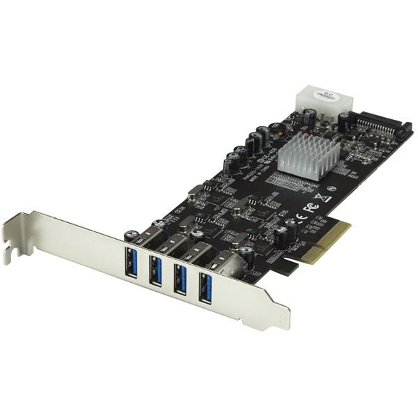 StarTech.com 4 Port Quad Bus PCI Express (PCIe) SuperSpeed USB 3.0 Card Adaptor with UASP - SATA/LP4 Power