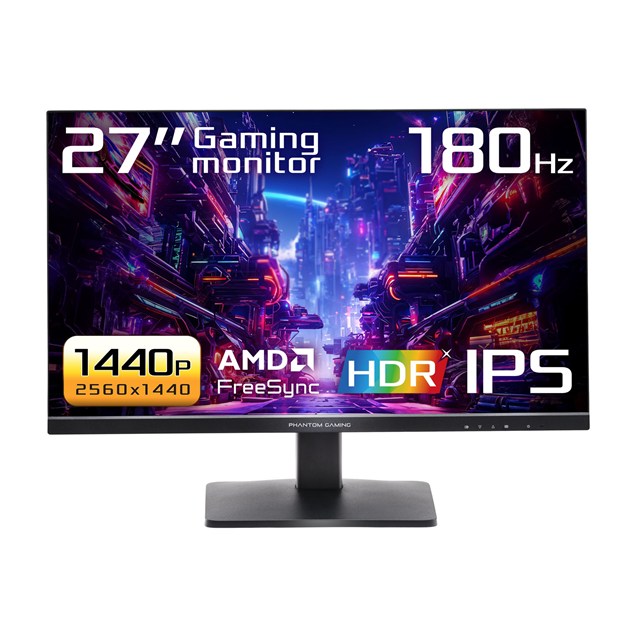 ASRock Phantom Gaming PG27QFT1B 27" QHD 1440p Gaming Monitor - IPS, 400 nits, DP