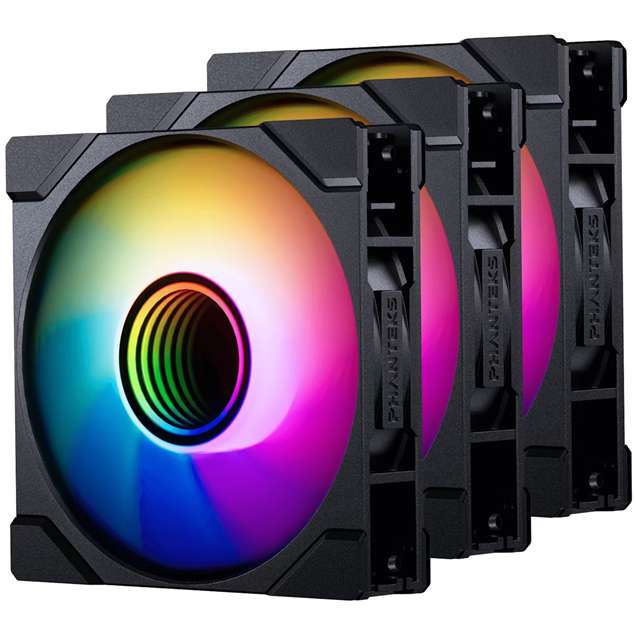 Phanteks M25 Gen2 120mm Reversed Airflow DRGB PWM Triple Fan Pack in Black