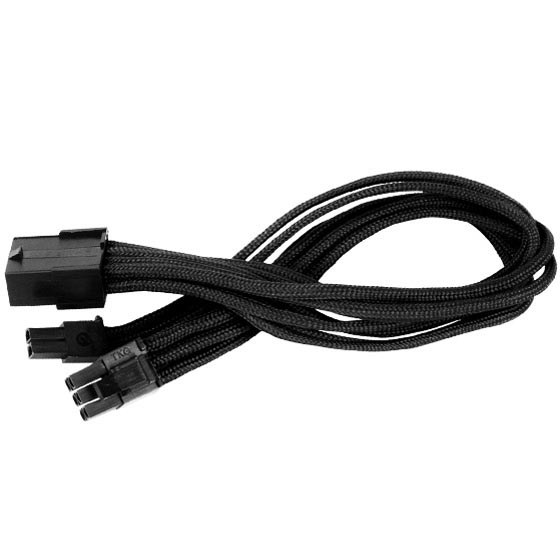 Silverstone 8-pin PCIe 6+2 Pin 25cm PCIe Extension in Black