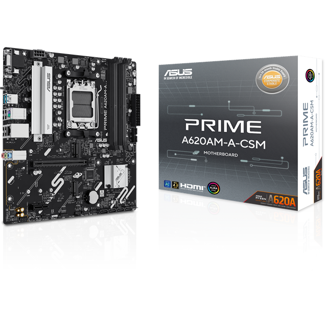 ASUS Prime A620AM-A-CSM mATX Motherboard for AMD AM5 CPUs