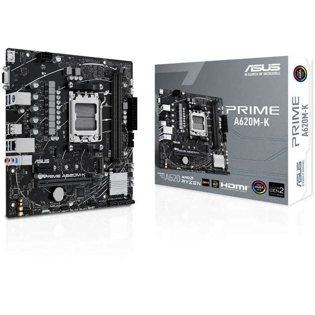 ASUS Prime A620M-K mATX Motherboard for AMD AM5 CPUs