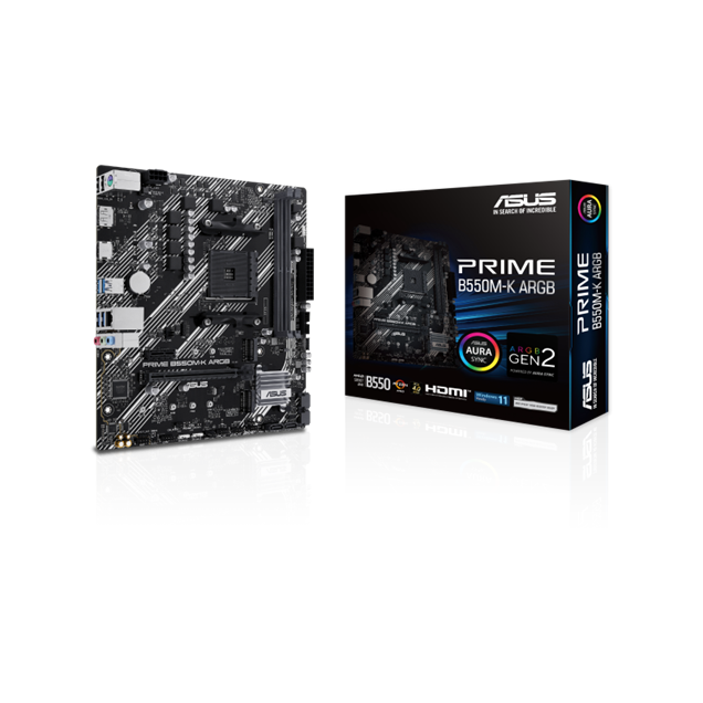 ASUS Prime B550M-K ARGB mATX Motherboard for AMD AM4 CPUs