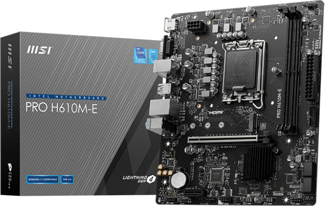 MSI PRO H610M-E mATX Motherboard for Intel LGA1700 CPUs