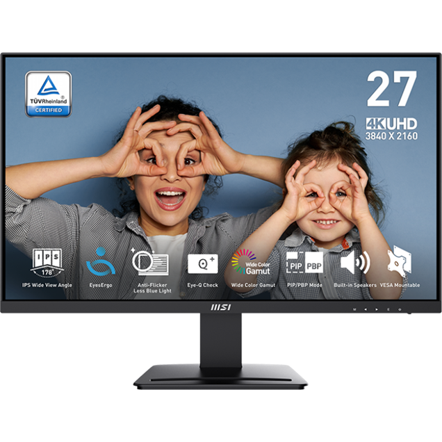 MSI PRO MP273U 27" 4K Monitor - IPS, 60Hz, 4ms, Speakers, HDMI, DP
