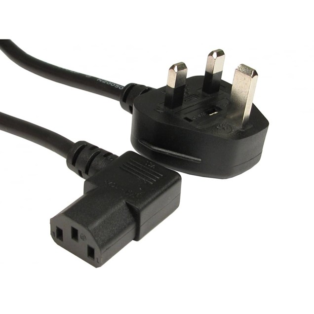 Cables Direct 2m Right-Angled IEC UK Power Cable