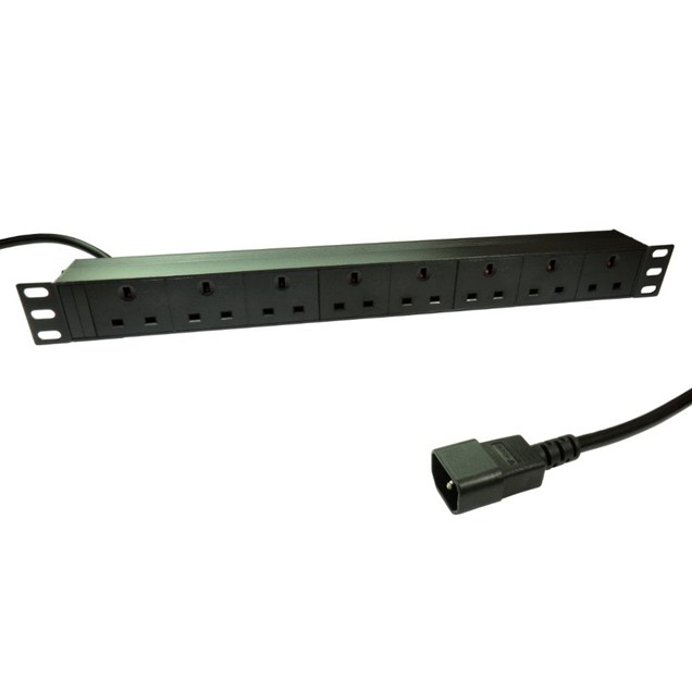 Cables Direct 3m 8-Port Horizontal 1U PDU with IEC C14 Plug