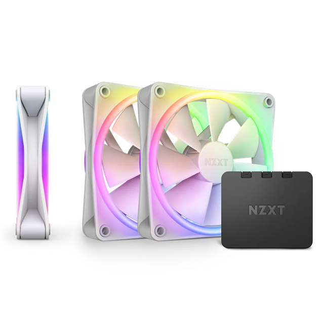 NZXT F120 RGB Duo 120mm Triple Fan Pack in White