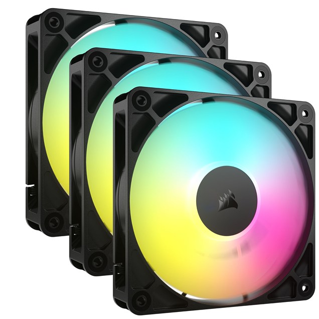 Corsair RS120 ARGB Triple Pack of 120mm PWM Fans in Black