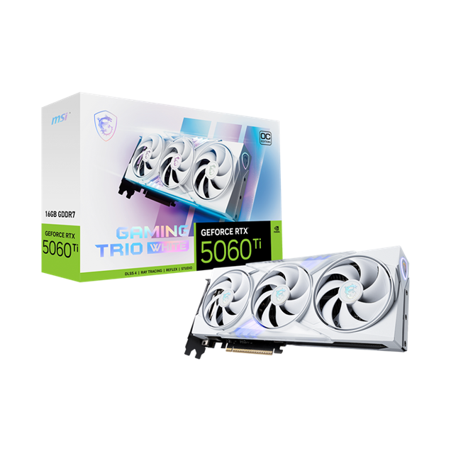 MSI GeForce RTX 5060 Ti GAMING TRIO WHITE OC 16GB GDDR7 Graphics Card