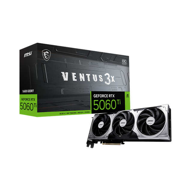 MSI GeForce RTX 5060 Ti Ventus 3X OC 16GB GDDR7 Graphics Card