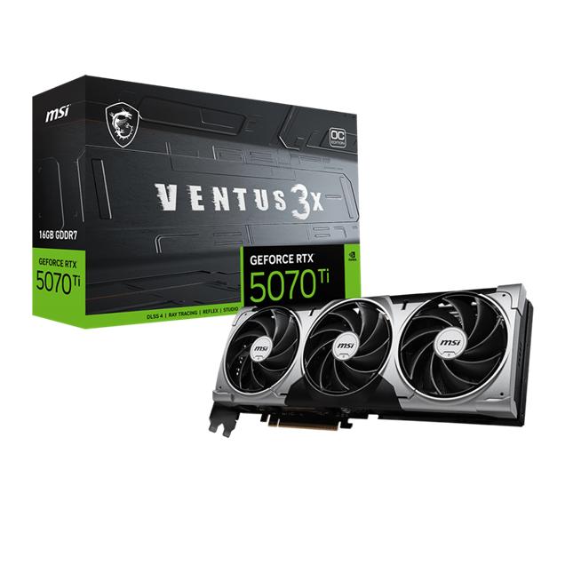MSI GeForce RTX 5070 Ti Ventus 3X OC 16GB GDDR7 Graphics Card