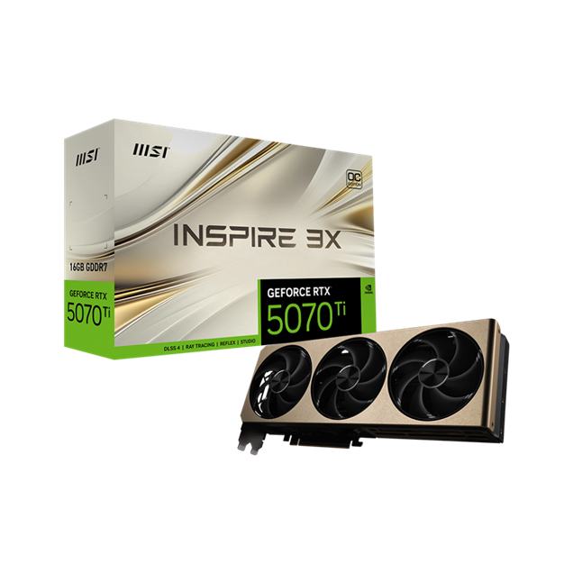 MSI GeForce RTX 5070 Ti INSPIRE 3X OC 16GB GDDR7 Graphics Card