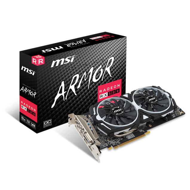 MSI Radeon RX 580 ARMOR OC 8GB Graphics Card